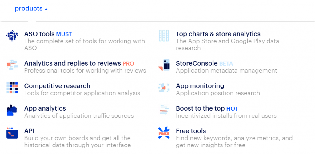Products of Asodesk